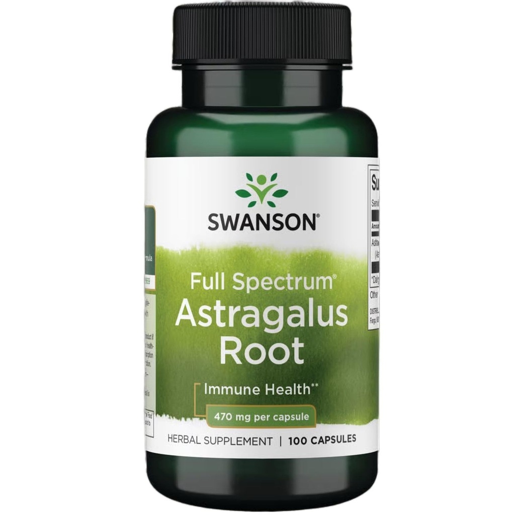 Swanson Astragalus Wurzel - Kräuterergänzung Förderung Immunsystem Unterstützung - Natürliche Formel Unterstützung Herz & Leber Gesundheit - (100 Kapseln, 470mg Jeder)