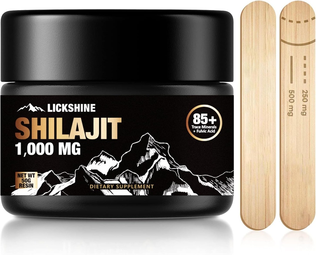 1 Pack Shilajit reines Himalaya Shilajit Harz mit Fulvic Säure, 1000mg maximale Potenz natürliches organisches Shilajit mit 85+ Trace Minerals Supplement Gel, Unterstützung Energie & Immunsystem - 50g