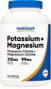 Nutricost Potassium (99 mg) Magnesio (210 mg) Citrati, 240 capsule - Non OGM, Gluten Free
