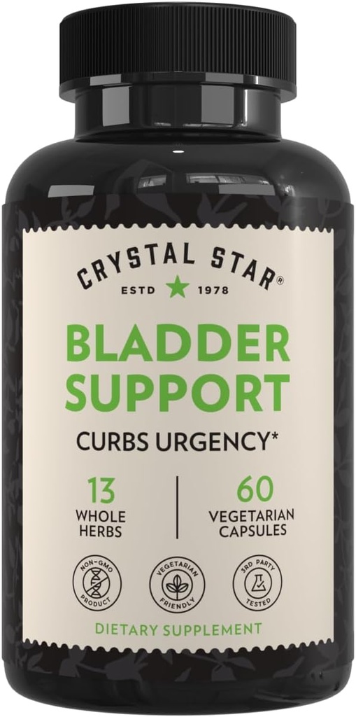 Crystal Star Bladder Support (60 Kapseln) – Kräuterergänzung für gesunde Blasenfunktion - Cranberry, Dandelion & Fenugreek - Hilft überaktiven Blasen und Inkontinenz - Non-GMO