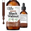 Wild & Organic Black Walnut Tincture - Detox Cleanse con estratto di noce nera - Supplemento di erbe per Detox Detox Cleanse e Benessere Digestivo - Vegan, Sugar & Alcohol-Free - 2 fl oz