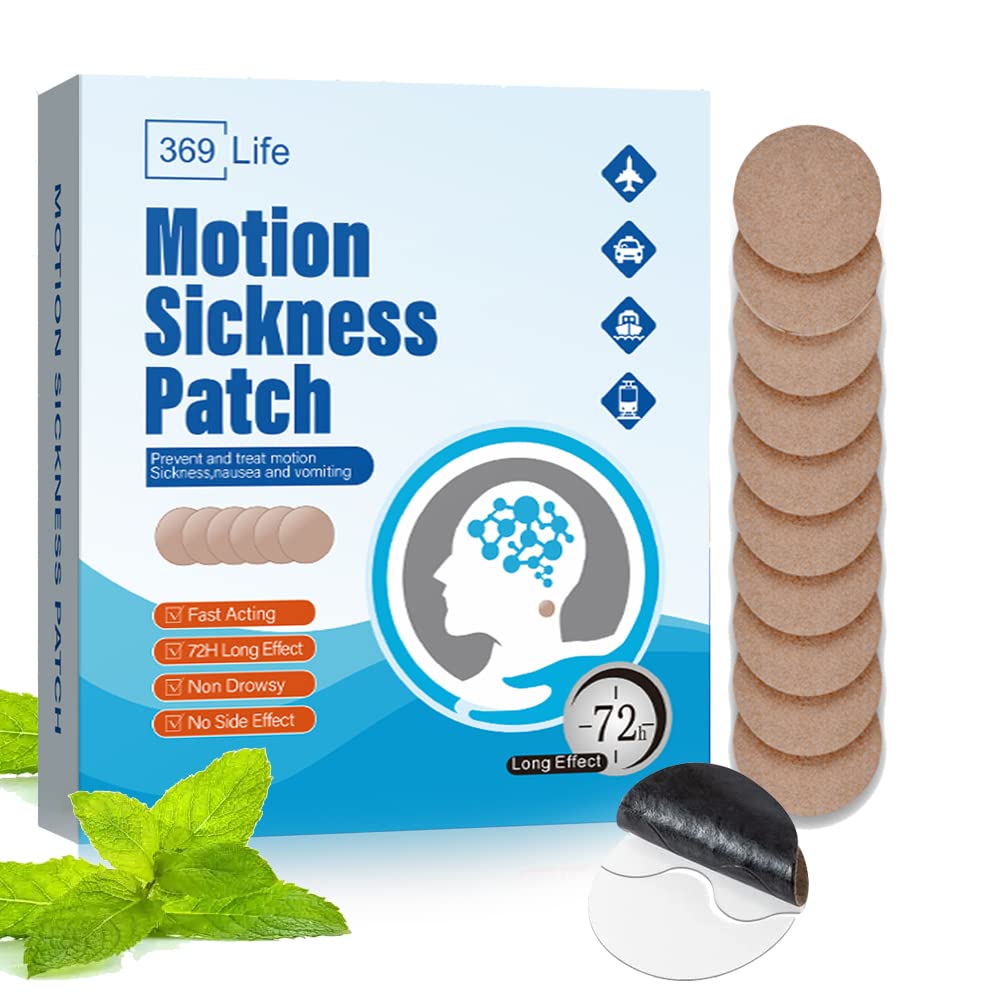 Motion Sickness Patches, Sea Sickness Patch für Kreuzfahrt - Erwachsene und Kinder ((10 Count - Pack von 1))
