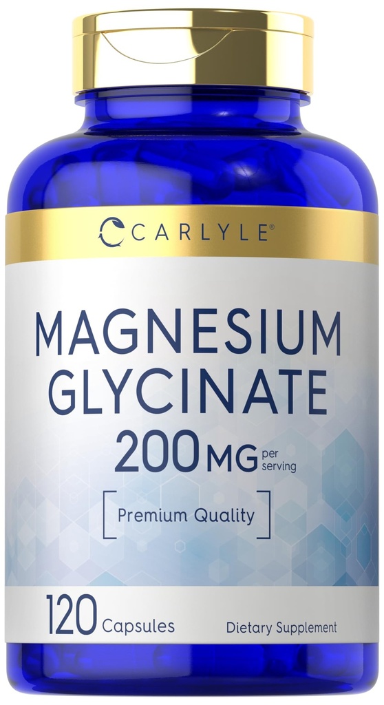 Carlyle Magnesium Glycinate | 200mg | 120 capsule | Non OGM e Gluten Supplemento gratuito