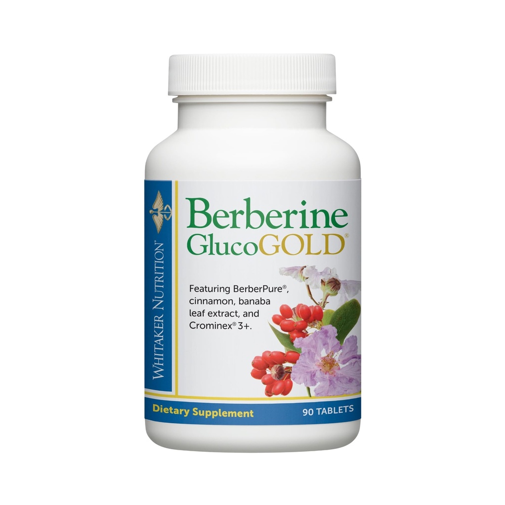 Dr. Whitaker’s Berberine GlucoGold Supplemento con 1500 mg al giorno di BerberPure Berberine, Cannella Concentrato, Crominex Chromium e Banaba Leaf Extract (90 compresse)