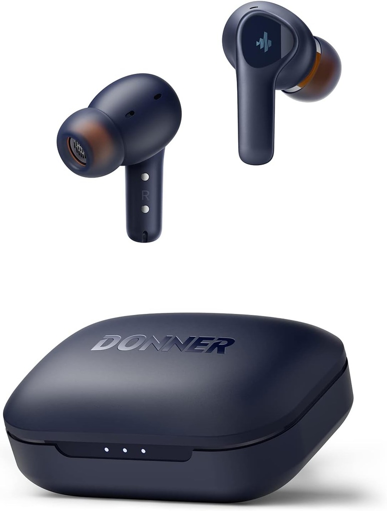 Lecteur d'écoute sans fil, Bluetooth 5.2 Ecouteurs avec ENC pour les appels clairs, pilotes 12mm & armature équilibrée, application pour EQ personnalisé, 32H Playtime, charge rapide - Dobuds ONE, bleu