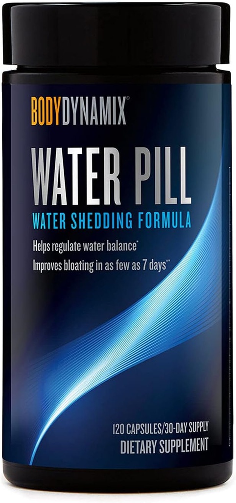 Pilule d'eau BodyDynamix, 120 capsules, aide à réguler l'équilibre de l'eau