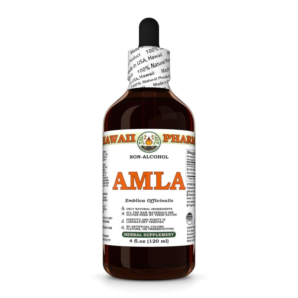 Amla Alcohol-Free Extract, Glycerite for Heart & Immune Support, promuove l'equilibrio lipidico, supporta il benessere del fegato, incoraggia il flusso sanguigno normale, ringiovanimento naturale - 4 fl.oz