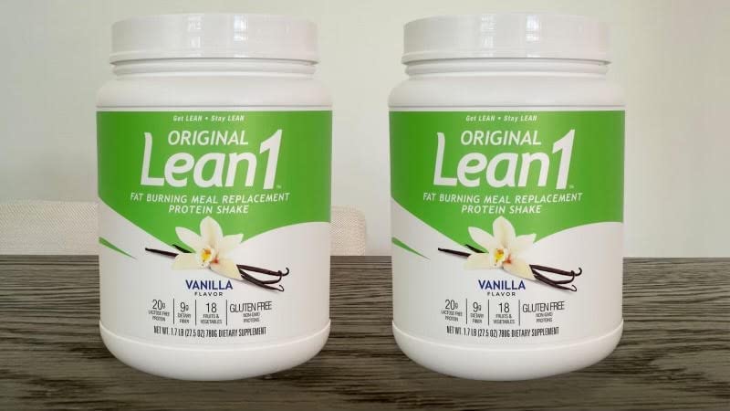 Lean1 Meal Sostituzione Protein Shake, Vanilla Flavor, 2-PACK di 15 vasche di servizio