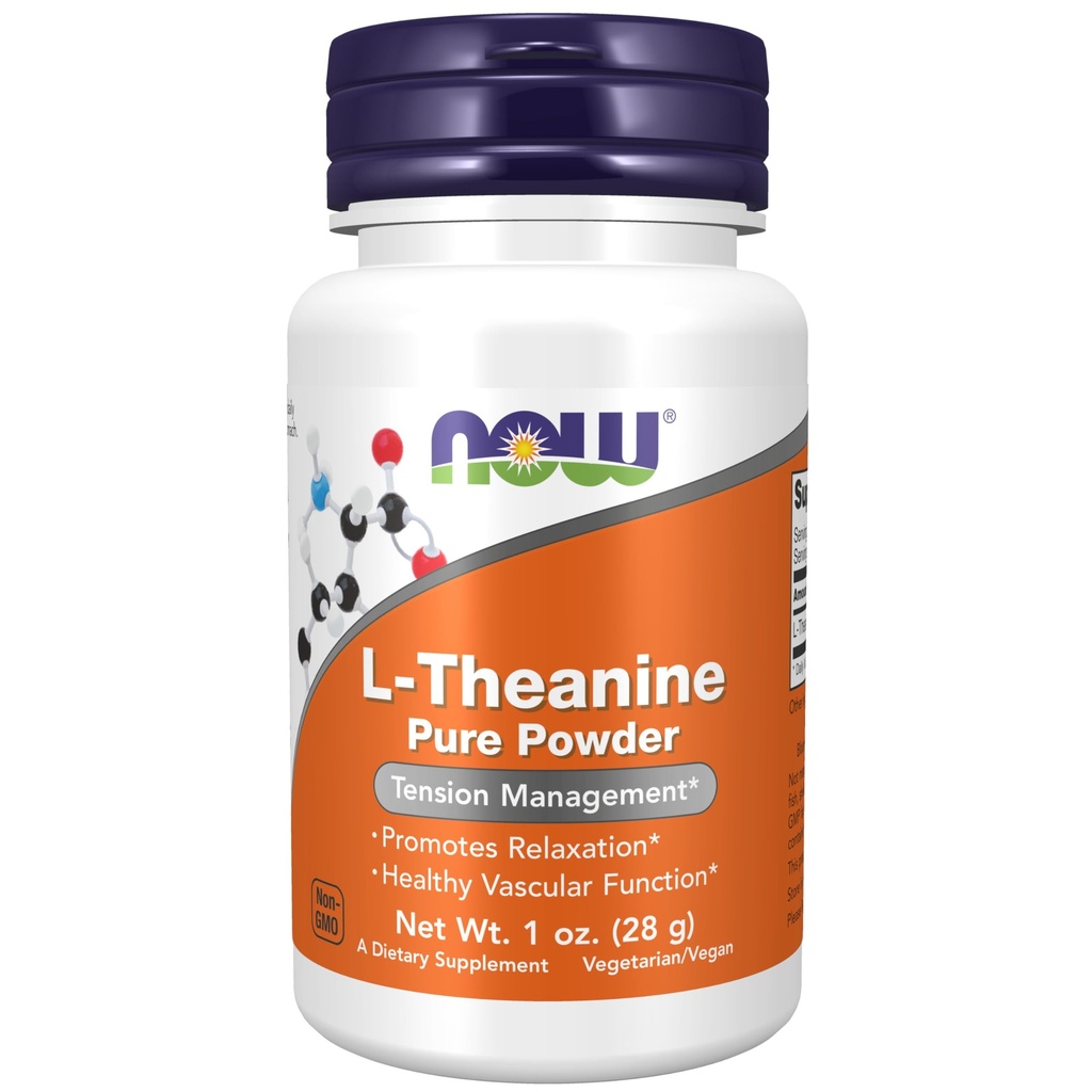 JETZT Nahrungsergänzungsmittel, L-Theanin reines Pulver, Tension Management*, Aminosäure, 1-Ounce