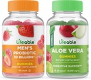 Lebensfähige Männer Probiotic 10 Billion + Aloe Vera, Gummis Bundle - Große Verkostung, Vitamin-Ergänzung, Glutenfrei, GMO frei, Kaugummi