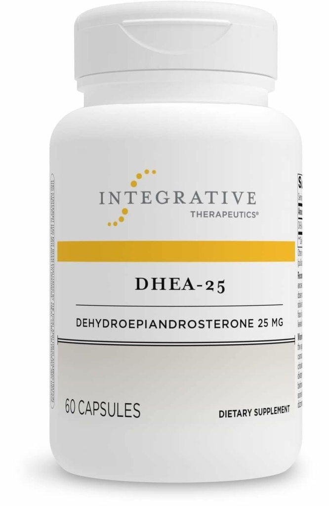 Integrative Therapie DHEA-25 - Support-Ergänzung für Herren & Frauen - Unterstützung - Vegan, Gluten-Free & Dairy-Free - 60 Kapseln (60 Servietten)