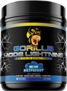 Gorilla Mode Lightning Pre-Workout - Extreme Energy · Laser Focus · Powerful Pumps · Peak Performance - 550mg Caffeine, 13500mg L-Tyrosine, Alpha-GPC– 808g (Blue Raspberry)