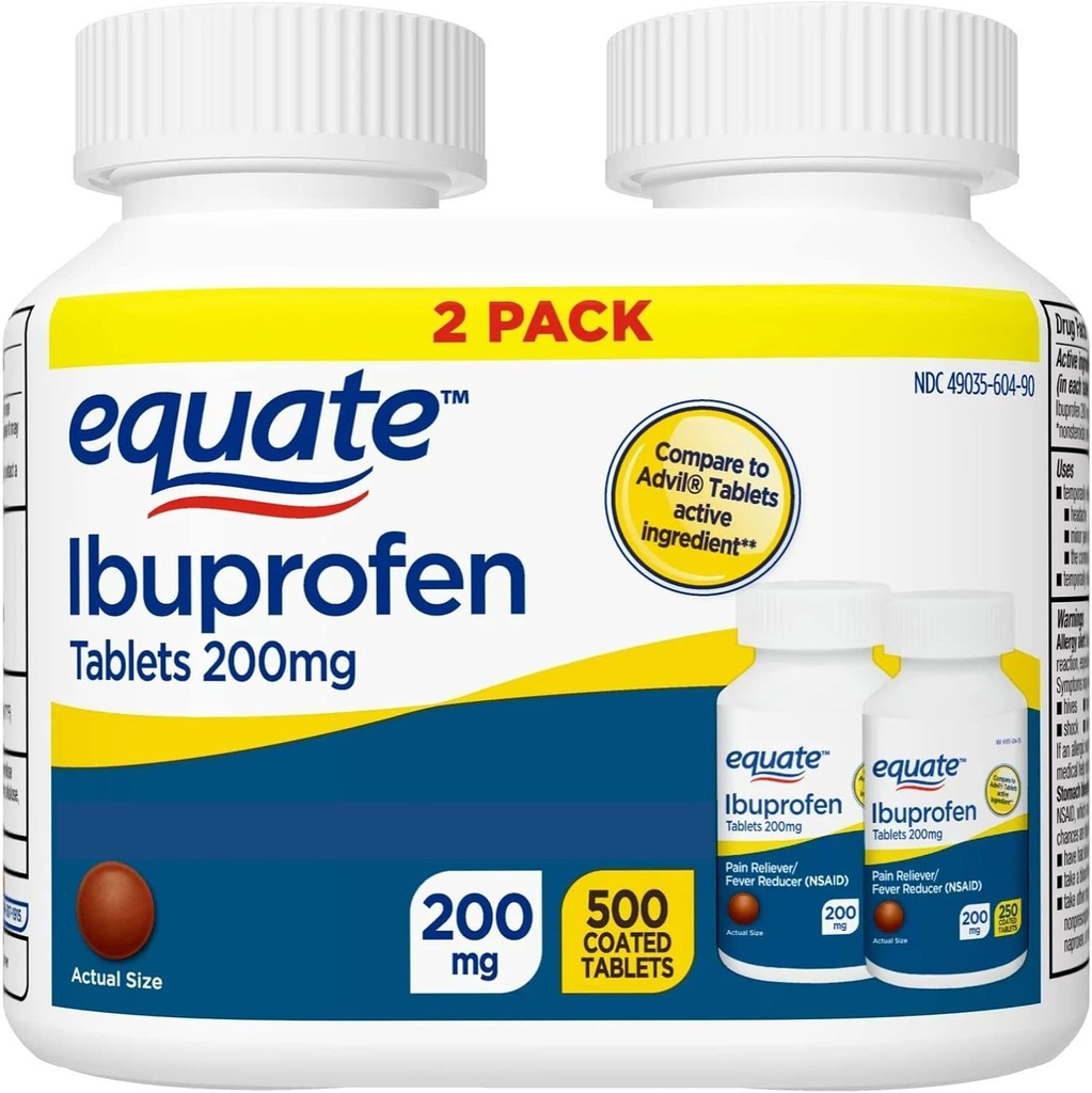 Comprimés d'Ibuprofène équate, 200 mg, conditionnement jumelé, 500 Nombre