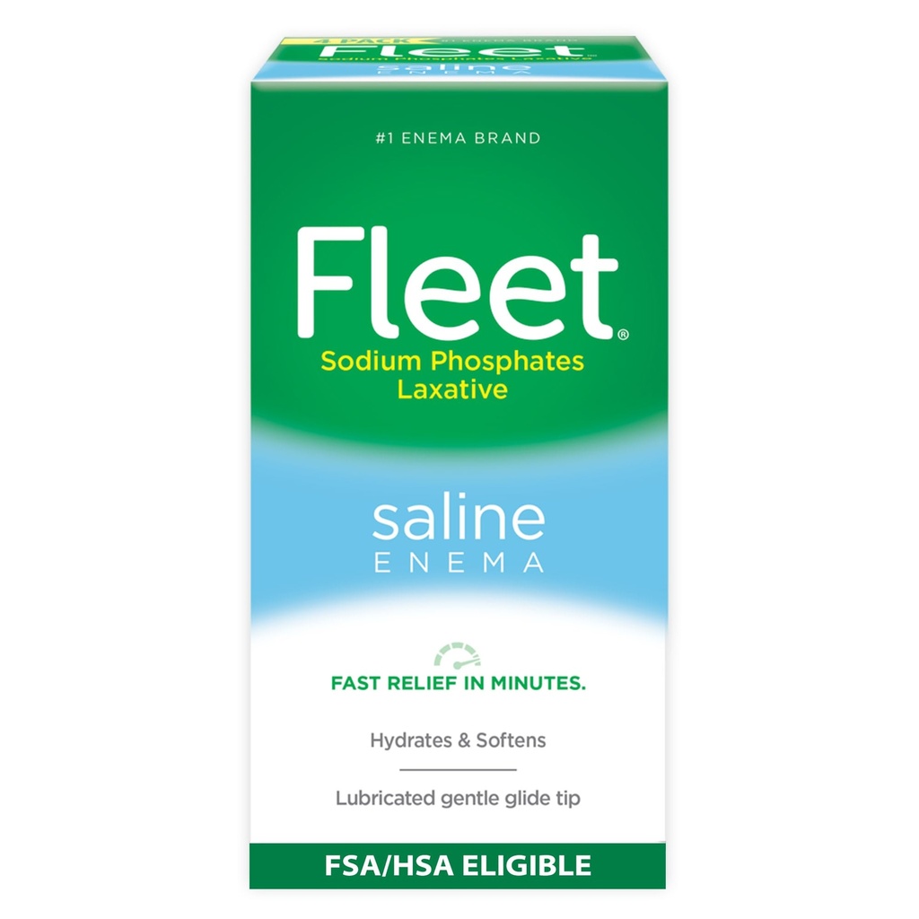 Fleet Laxative Saline Enema für Adult Constipation, 4,5 fl oz, 4 Flaschen
