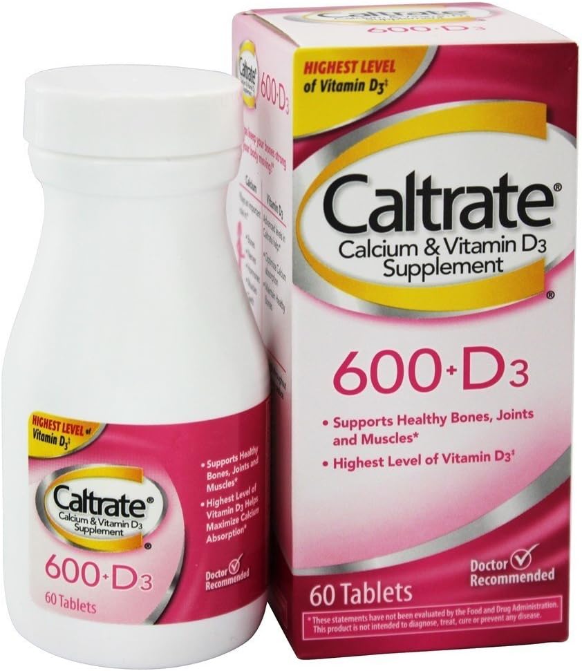 Caltrate 600+D Calcium Supplemento, 60 ct
