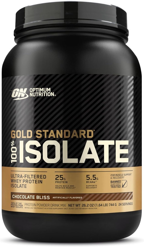 Optimum Nutrition Gold Standard 100% Isolate, Chocolate Bliss, 1.64 Pounds, 24 Serve (Packaging May Vary)