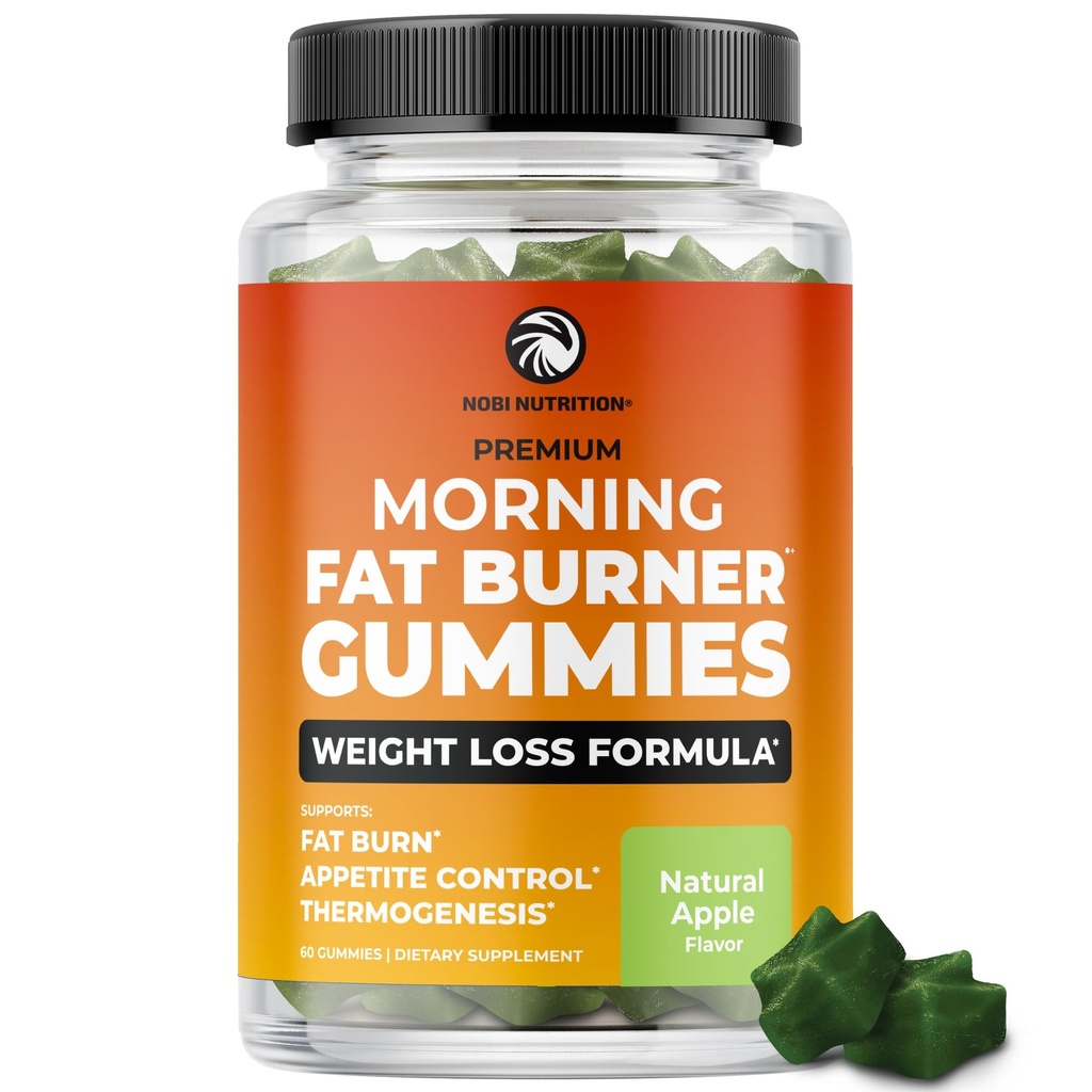 Matin Fat Burner Gummies de perte de poids pour les femmes et les hommes de l'appétit Suppresseur et de métabolisme Booster de la graisse thermogénique Belly Burner avec thé vert, Garcinia, haricots de café vert et plus de 60 Gummies