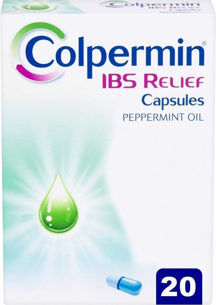 Colpermin Peppermint Öl Kapseln 20 Kapseln für unregelbare Bowel-Syndrom