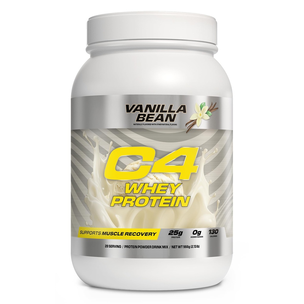 Cellucor C4 Whey Protein Powder, Vanilla Bean - 25g Protein, 0g Aggiunto Zucchero, 130 Calorie Per Serving, Supporta il recupero del muscolo, 28 Serve, Premium Whey per post-allenamento