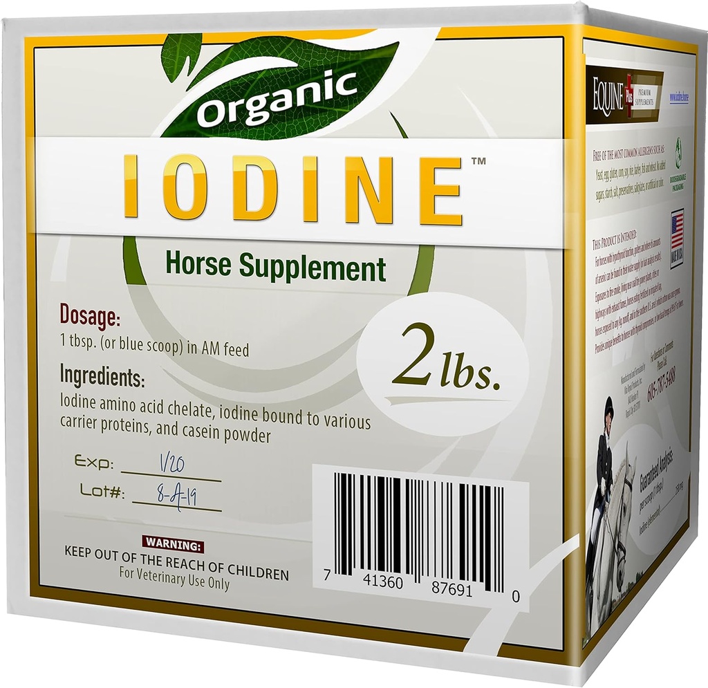 Bio-Iodin 2 lbs. - Nahrungsergänzungsmittel für Pferde, Tiere - w/ 18 Aminosäuren