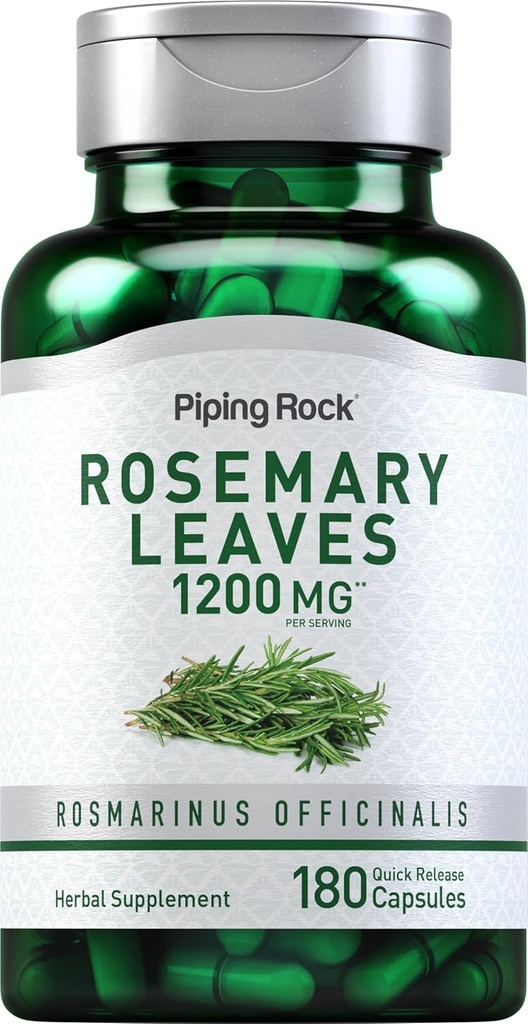 Piping Rock Rosemary Foglie 1200mg | 180 capsule | Estratto vegetale di erbe | Non-GMO, Integratore senza glutine