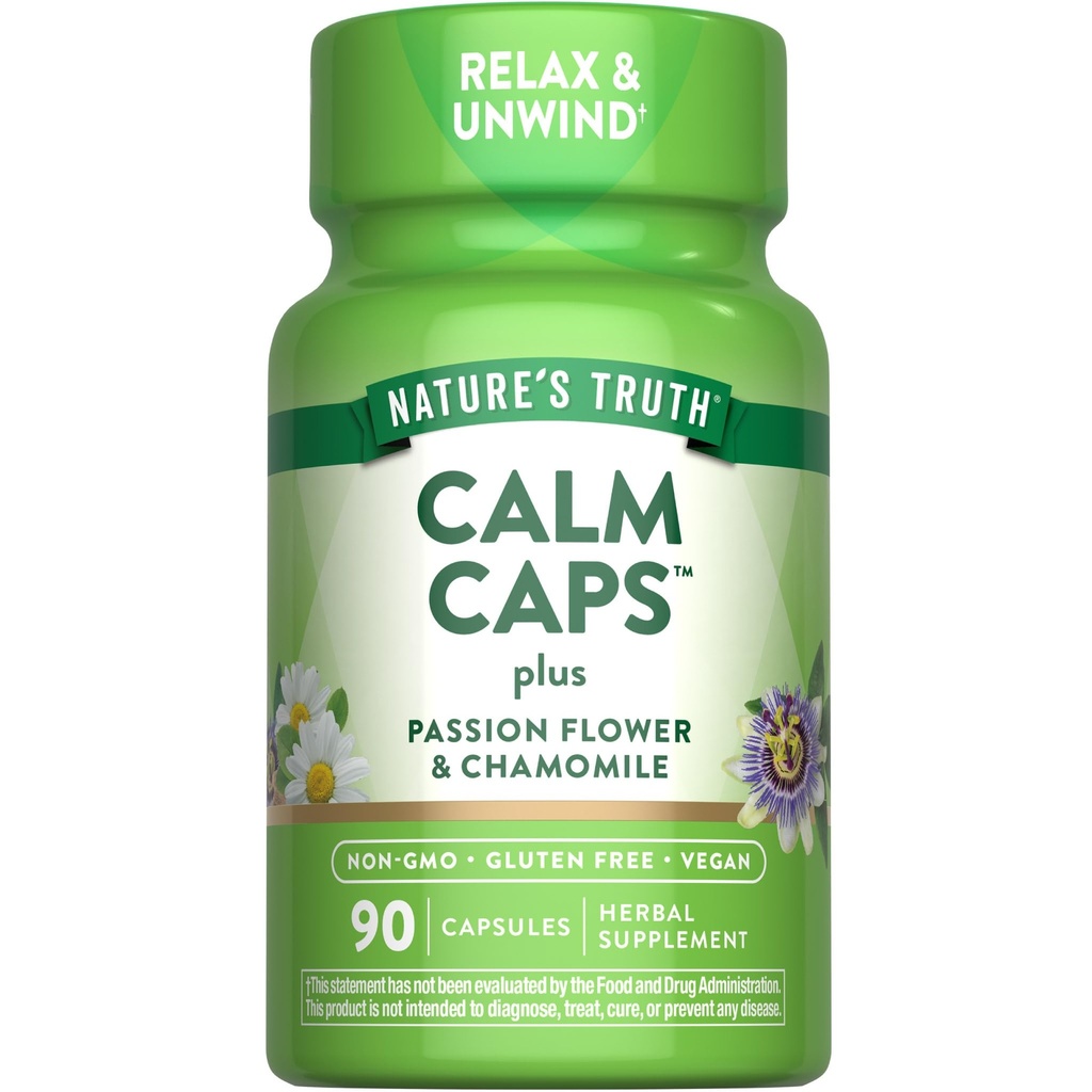 Capsula calma della verità della natura | 90 capsule | con fiore della passione e camomilla | Non OGM, Gluten supplemento gratuito