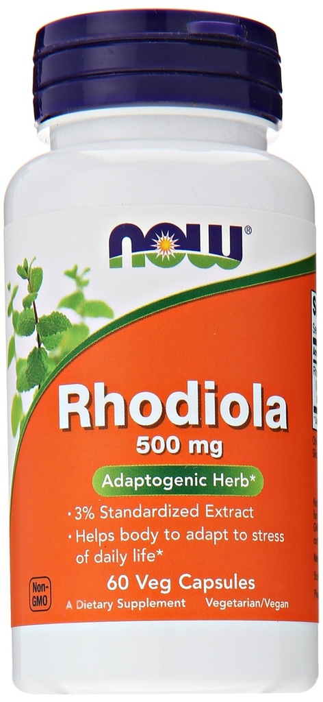 MAINTENANT Suppléments, Rhodiola 500 mg, aide le corps à s'adapter au stress de la vie quotidienne*, Herbe adaptogène*, 60 gélules
