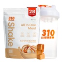 310 Ernährung All-in-One Meal Ersatz Shake Powder w/Shaker Cup Starter Kit - High Protein Fiber Rich Vegan Superfood Blend - Sugar-Free, Keto & Paleo Friendly, Low Carb - Caramel Sundae 28 srv
