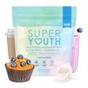 SkinnyFit - Super Gioventù Collagene per le donne - Multi Collagen Peptides Polvere - Probiotici, Fibra, Acido Ialuronico - Non OGM, Gluten Free, Sugar Free - Beauty & Self Care - Non aromaed (28 Serve)