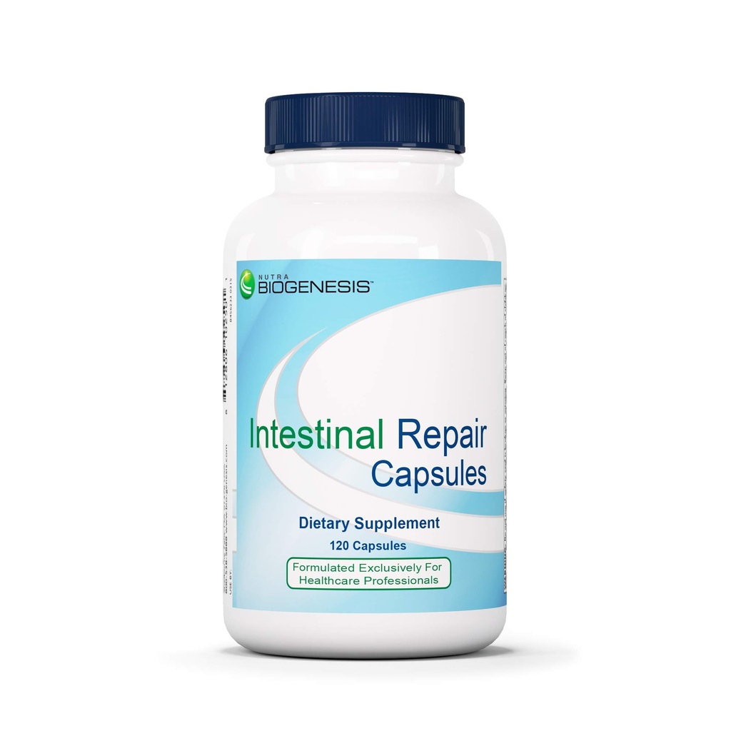Nutra Biogenesis Intestinal Repair Capsules - Herbal Gut Health Supplement for Women & Men with Sodium Butyrate, Daily - 120 Capsules