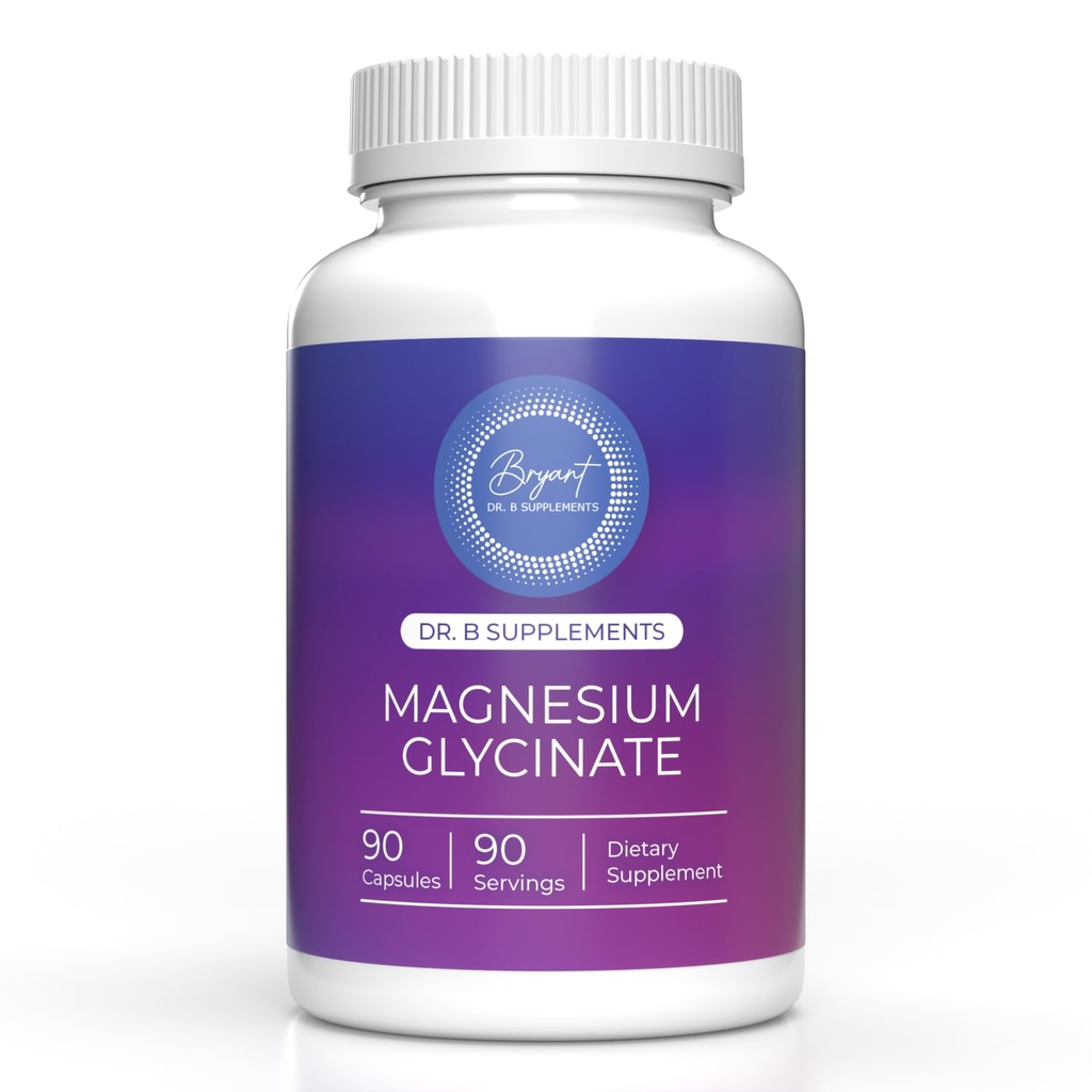Encapsulation Magnésium (Glycinate) 120 mg - Supplément pour soutenir le soulagement du stress, le sommeil, la santé cardiaque, les nerfs, les muscles et le métabolisme* - Glycinate de magnésium hautement absorbant - 90 capsules