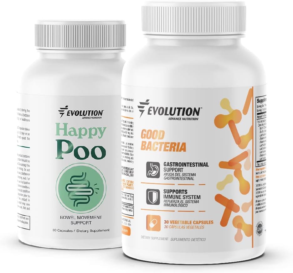 Evolution Advance Nutrition Happy Colon + Pro Daily Probiotic - Non OGM, végétalien et sans gluten (30 capsules/pc.)