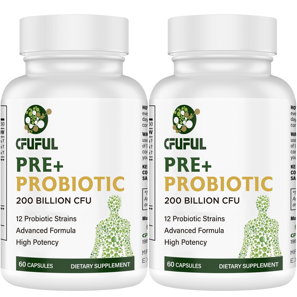 Probiotici per le donne e gli uomini - 200 miliardi di CFU 12 Strains Probiotici per la salute immune & Gut digestivo, con Organico Prebiotico Shelf Stable Probiotic Supplement per Bloating 120 capsule