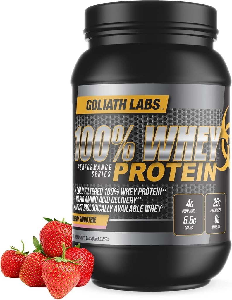 Goliath Labs 20-Pound Erdbeer 100% Whey Protein Pulver Trainingsergänzung