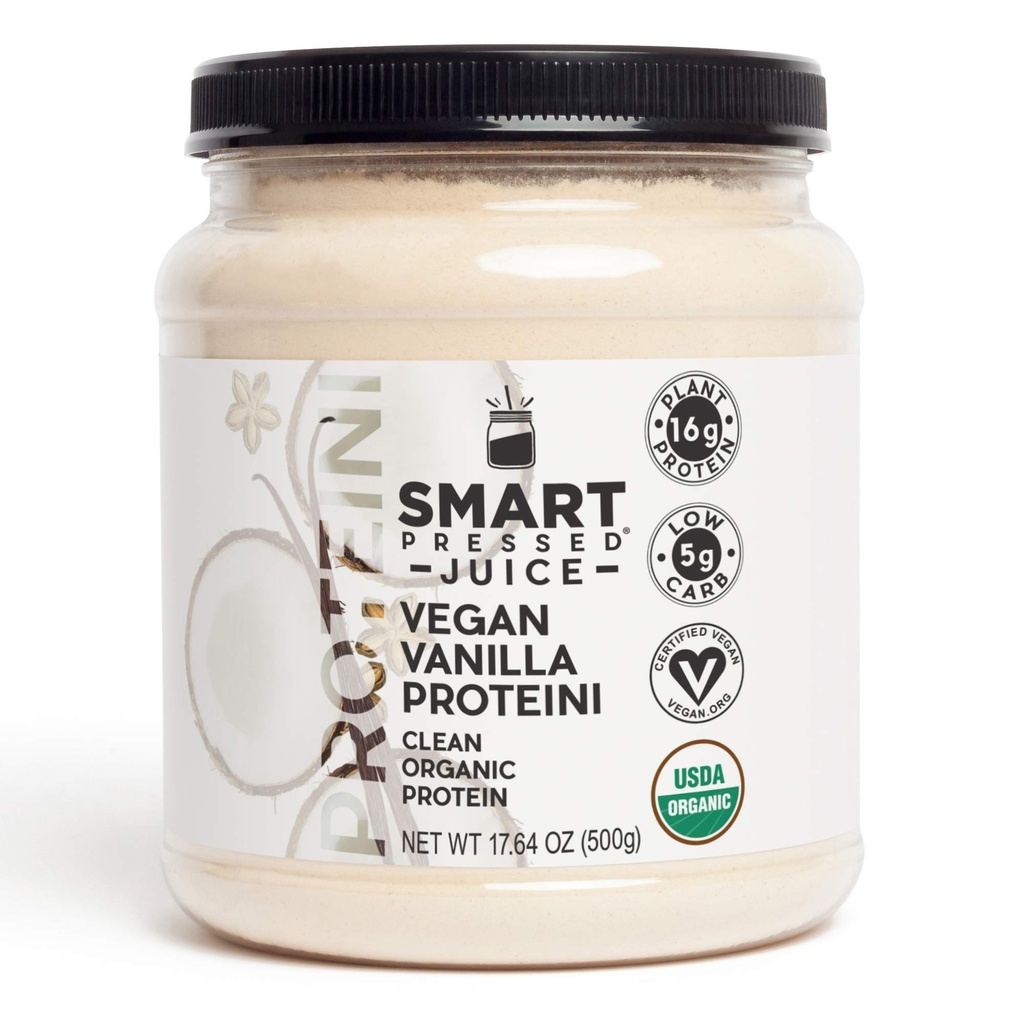 SMART Pressed Juice Vegan Vanilla Proteini | Premium Organic Plant-Based Protein Powder | Clean Lean Protein Shake | Best Detox Smoothie Keine Füllstoffe | Keto Friendly | Made in USA