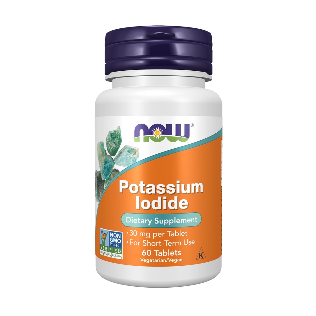 NOW Nahrungsergänzungsmittel, Kaliumjodid 30 mg, Non-GMO-Projekt Verifiziert, Nahrungsergänzungsmittel, 60 Tabletten