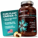 OmniBiotics Vegan Omega 3 Supplément DHA EPA – Supplément prénatal certifié par MD avec 8X Plus DHA que l'huile de krill, sans poisson, non-OGM – 60 capsules végétaliennes
