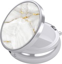 Nipichsha Pille Box, Kleine Pille Fall für Geldbeutel & Tasche, niedliche Reise Medizin Organizer, Tragbare Medizin Behälterhalter, Vitamine, Medikamente, Fischöl & Supplement, Weißer Marmor zu halten