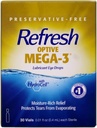 Refresh Optive Mega-3 Lubrifiant Conteneurs stériles à usage unique gouttes oculaires 30 ea (paquet de 3)