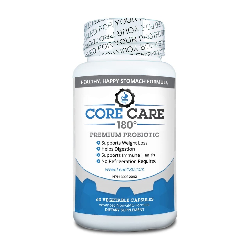 I migliori probiotici per gli uomini e le donne della salute del fegato, tutti i supplementi naturali, aiuta la digestione, l'umore, Bloating, costipazione, gas (30 giorni di alimentazione) Core Care 180