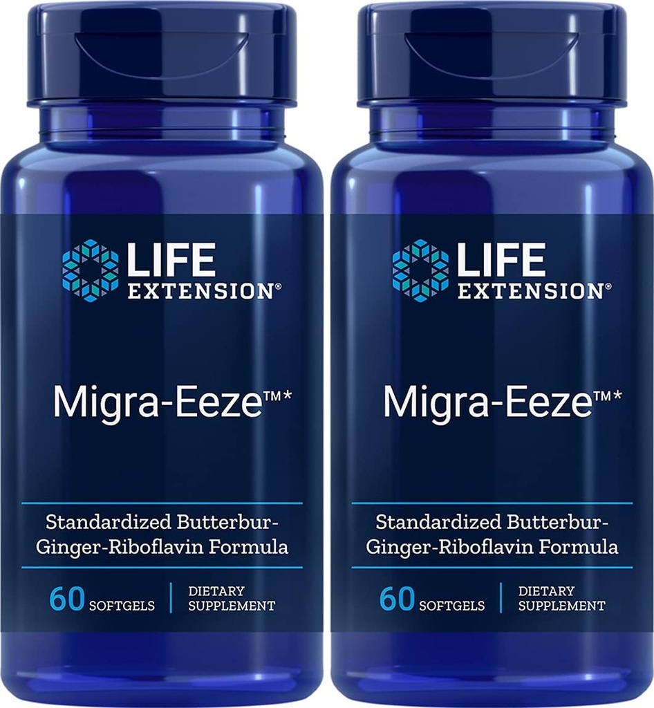 Lebensverlängerung Migra-EezeTM Standardisierte Butterbur-Ginger-Riboflavin Formel, 60 Graf (Pack von 2)