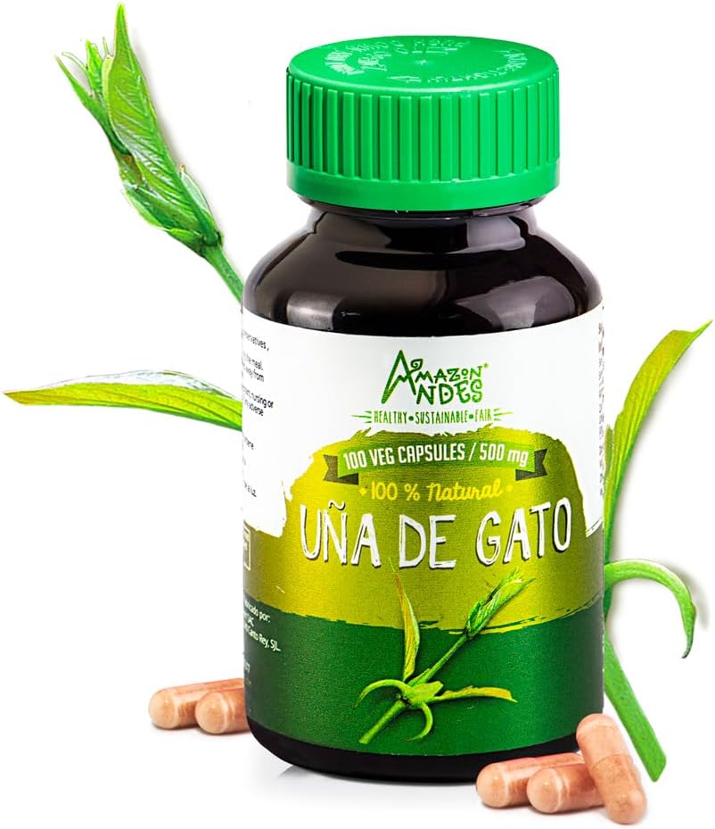 Claw del gatto (Uncaria Tormentosa) Capsule l 1000mg per Serving superfood l Joints, Immune and Cardiovascular Systems Supporter l Vegan Pills l Sostenibilmente fonte l Uña de Gato l Andes