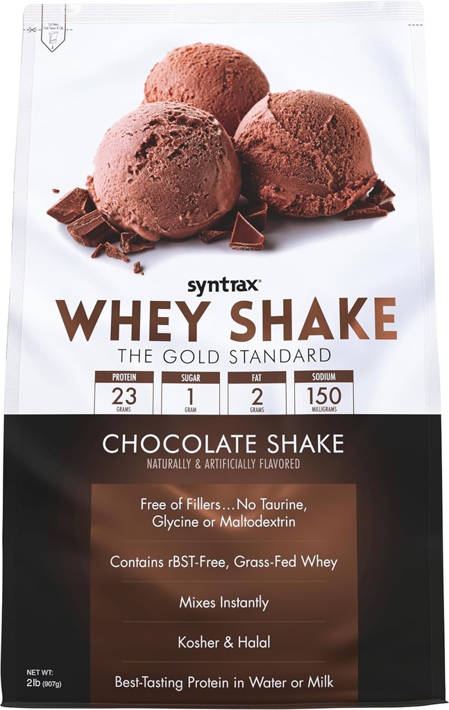 Syntrax Nutrition Whey Shake, kalt gefiltert und ungesättigt Whey Protein Pulver Mischung, Schokoladenschüttel, 2 lbs
