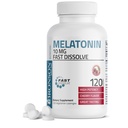 Bronson Melatonin 10mg Dissolve rapide Cerise Comprimés aromatisés Végétarien Lozenges à croquer, 120 Compte