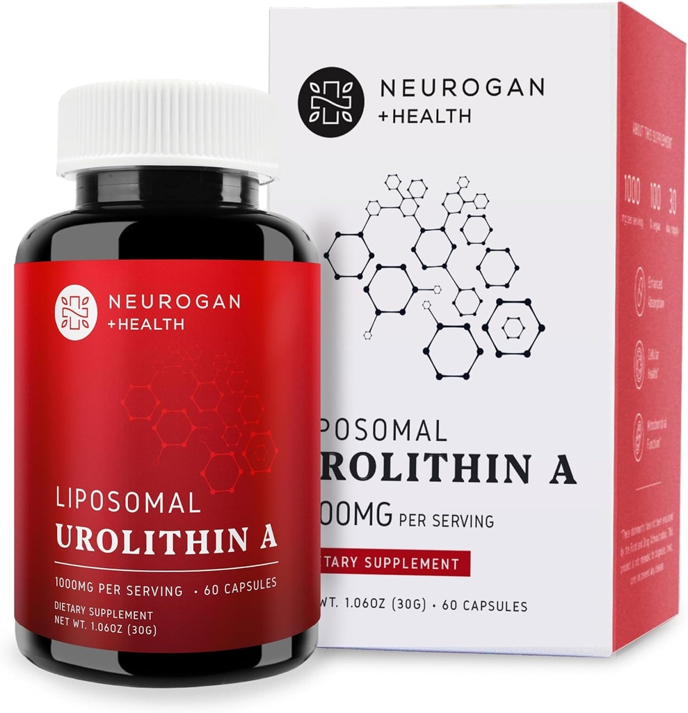 Neurogan Liposomal Urolithin A Capsules - Tecnologia Liposomica per la Salute Cellulare Consistenza Supplemento Biotico per Gut Wellness - Prendere 2 Quotidiano (60 Capsule, 1000mg Total Serving)