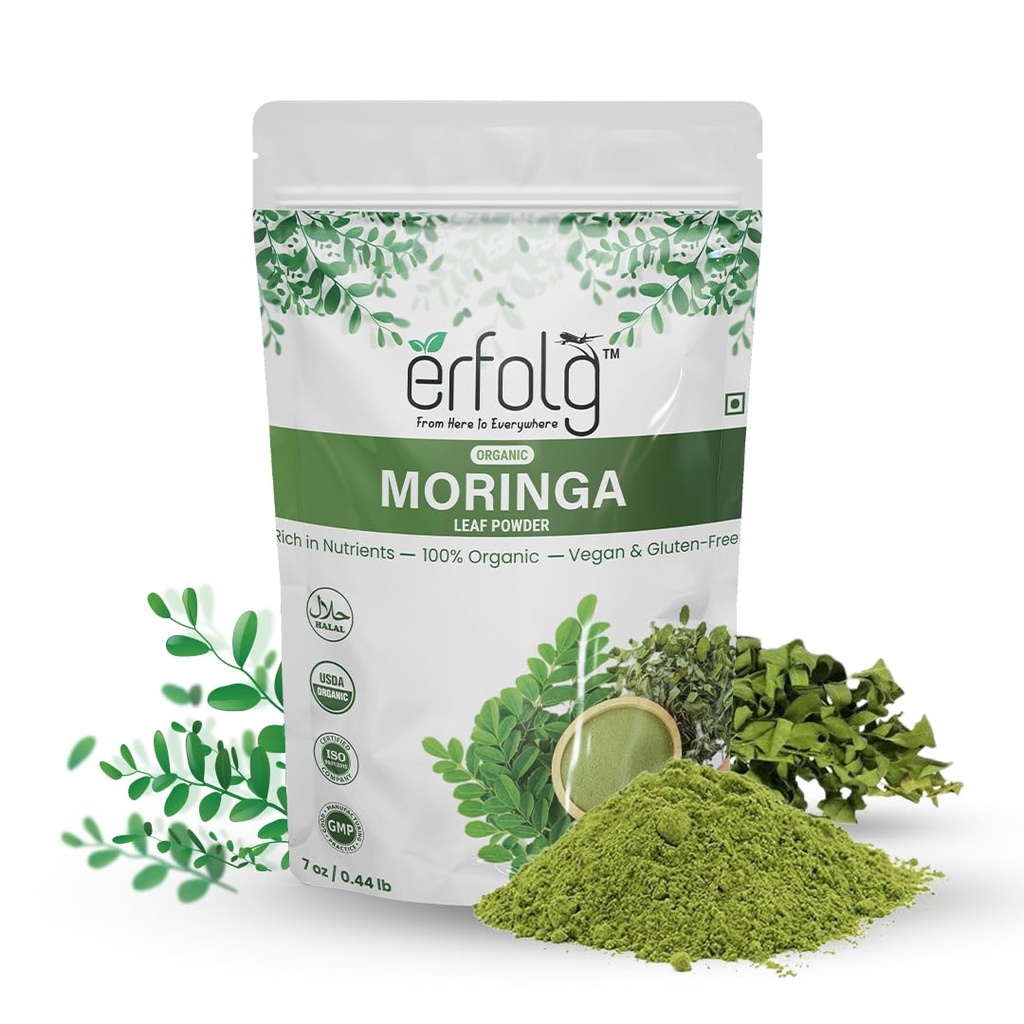 Erfolg 100% Bio Moringa Oleifera Poudre de feuille de 7 oz - 0.44lb.