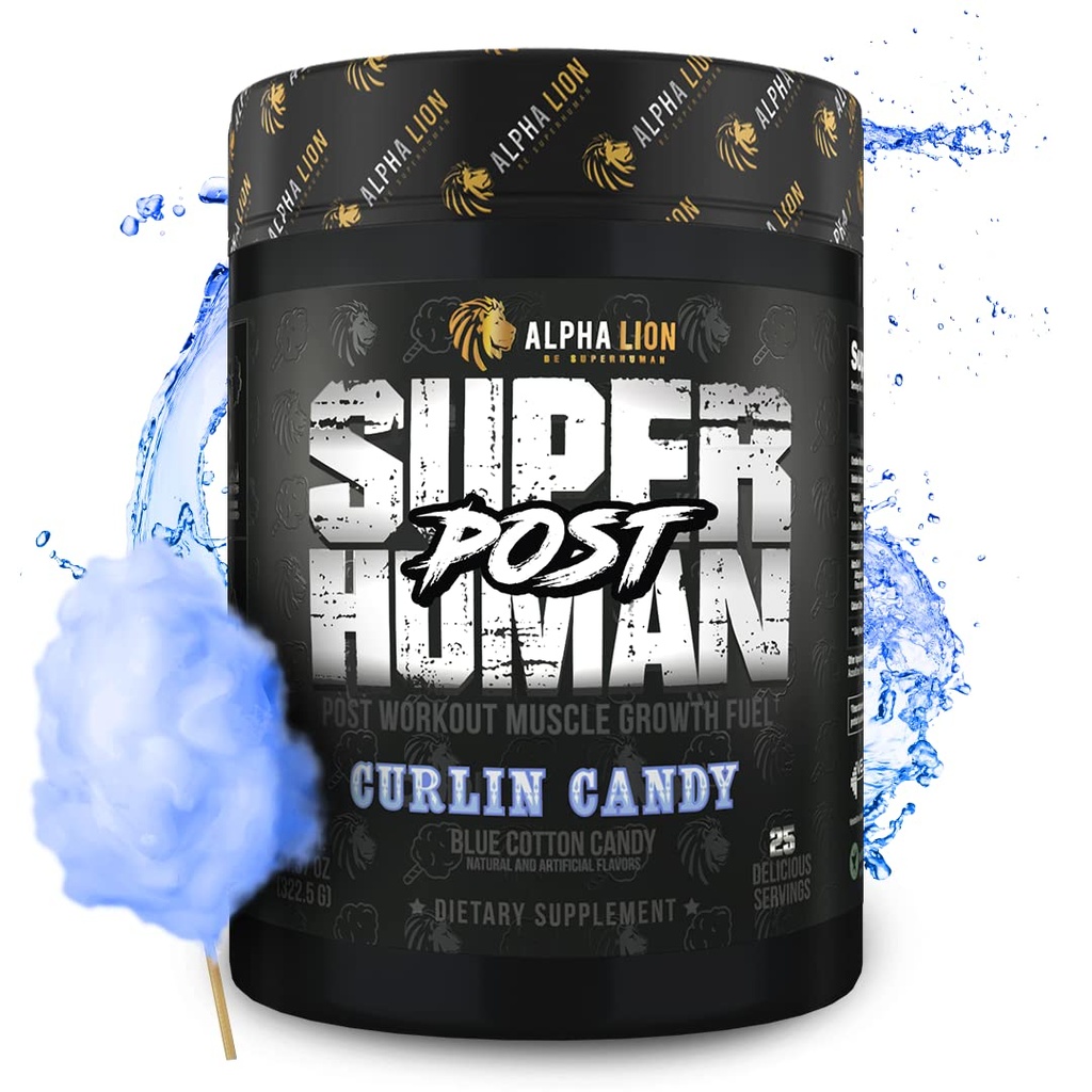 ALPHA LION Superhuman Post, Post Workout Recovery, Fast Acting Post Workout pour les hommes et les femmes (25 services, Curlin Candy)