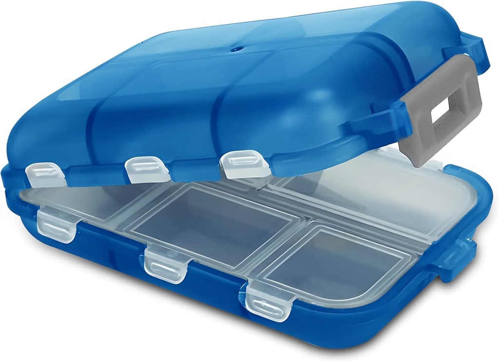 Casetta di pedaggio compatta con 10 scomparti caso di pedaggio per borsa, Pocket Durable Daily Pill Organizer per vitamine, integratori, medicina (blu)
