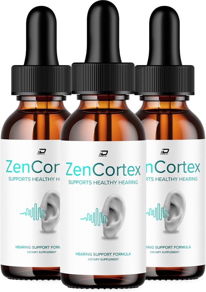 ZenCortex Tinnitus Ear Drops - ZenCortex 24, Zen Cortex Liquid Drops, ZenCortex Recensioni, ZenCortex Drops for Ear Relief (3 Pack - 3 mesi di fornitura)