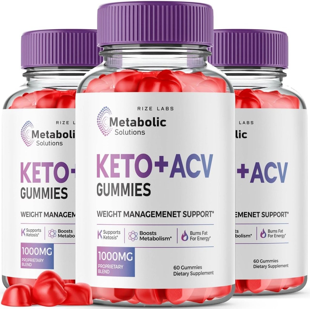 rize labs (Pack of 3 Soluzioni Metaboliche Keto+ACV Gummies per la perdita di peso avanzata, supplemento di formula avanzata, recensioni (180 Gummies)